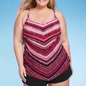 New! XL Size Tankini Top Swimsuit womens aqua green